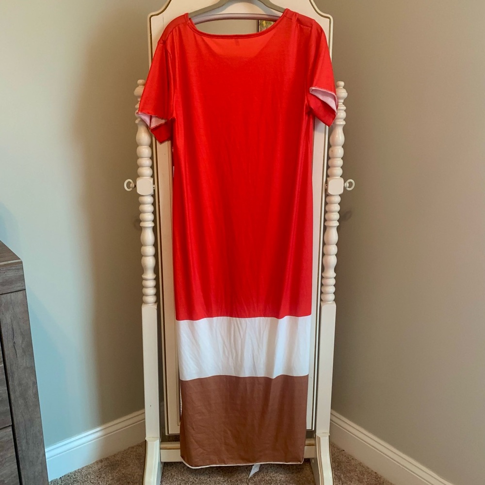 NWT Colorblock Maxi Dress Sz LG - Picture 7 of 8